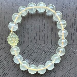 Lemon citrine with raspberry accent (Fluorite) bracelet 11mm SIZE 7.25’